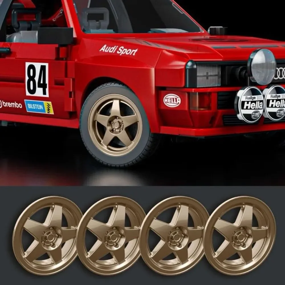 Mattel Brick Shop Hot Wheels '84 Audi Sport Quattro 864pc Set 10+ Metal Parts
